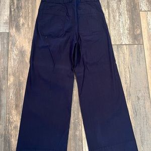 Anthropologie wide leg navy blue cropped pant